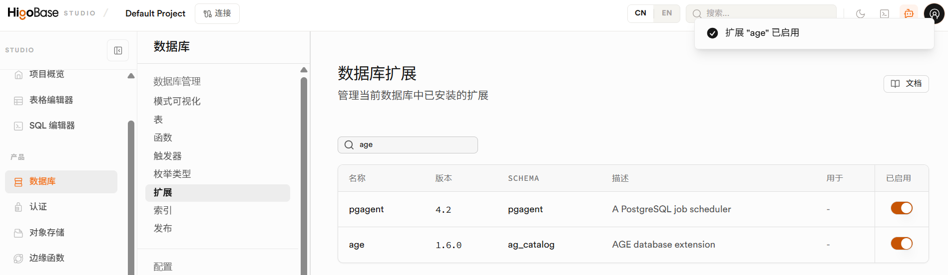 AGE 扩展（已启用）